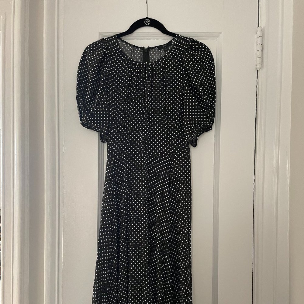 J. Crew Puff Sleeve Polka Dot Dress